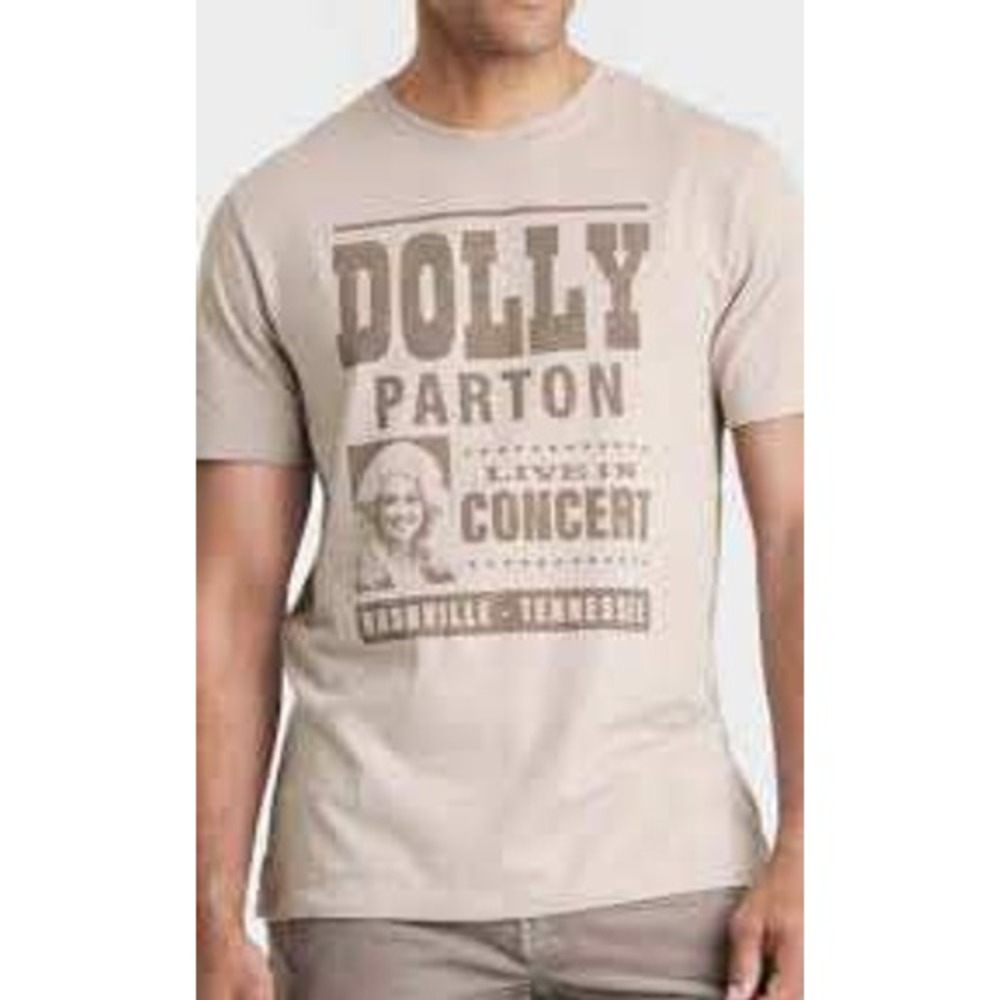 Goodfellow Dolly Parton T-Shirt Mens Large Tan Graphic Concert Tee NWT